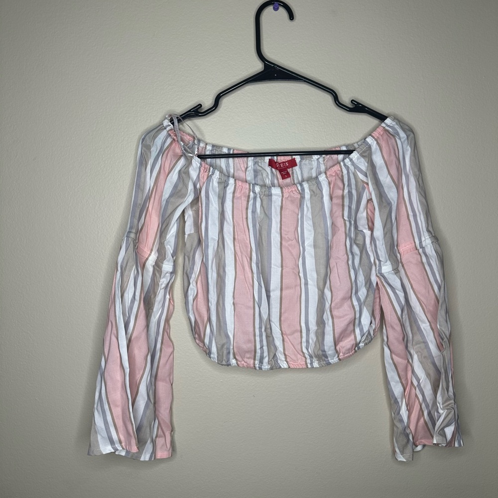 Guess Women Crop top Long sleeves stripped